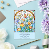 Glas in lood Bloemen Verjaardagsfeest Acryl Uitnodigingen (Insitu (Huwelijk))