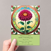 Glas in lood Bloemen Verjaardagsfeest