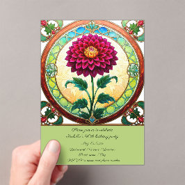 Glas in lood Bloemen Verjaardagsfeest Acryl Uitnodigingen