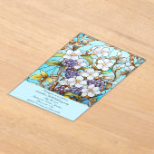 Glas in lood Bloemen Verjaardagsfeest Acryl Uitnodigingen (Laagn)