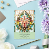 Glas in lood Bloemen Verjaardagsfeest Acryl Uitnodigingen (Insitu (Huwelijk))