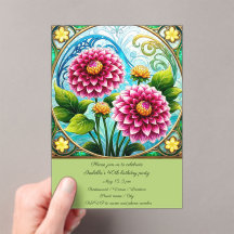 Glas in lood Bloemen Verjaardagsfeest