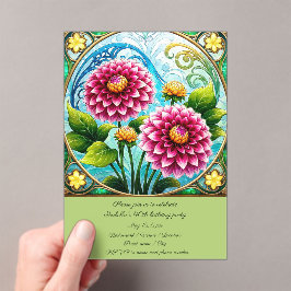 Glas in lood Bloemen Verjaardagsfeest Acryl Uitnodigingen