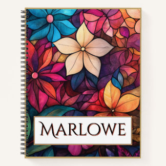 Glas-in-lood Bloemenkaleidoscoop van Briljantie Notitieboek