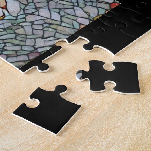 Glas in lood bloemportret legpuzzel (Zijkant)