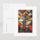 Glas in lood Bloempot Acryl Kunstwerk Briefkaart (Voorkant / Achterkant)