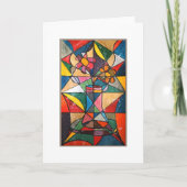 Glas in lood Bloempot Acryl Kunstwerk Kaart (Voorkant)