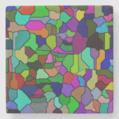 Glas in lood Blok Tegel Marmeren Onderzetter (Voorkant)