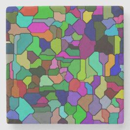 Glas in lood Blok Tegel Marmeren Onderzetter