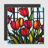 Glas in lood Blooms: Leadlight Tulpen in kleur (Voorkant / Achterkant)