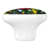 Glas in lood Blooms: Leadlight Tulpen in kleur Keramische Knop (Zijkant)