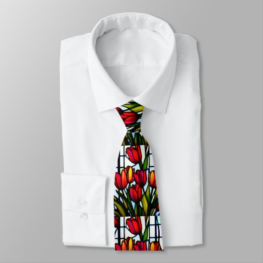 Glas in lood Blooms: Leadlight Tulpen in kleur Stropdas (Gebonden)