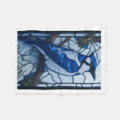 Glas in lood Blue Bird Design Fleece Deken (Voorkant (Horizontaal))