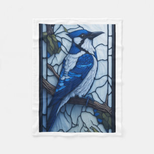 Glas in lood Blue Bird Design Fleece Deken