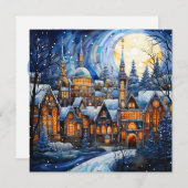 Glas in lood Blue Christmas Kaart (Voorkant / Achterkant)