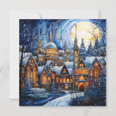 Glas in lood Blue Christmas Kaart (Voorkant)