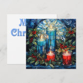 Glas in lood Blue Christmas Kaart (Voorkant / Achterkant)