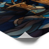 Glas in lood Blue Christmas Poster (Hoek)