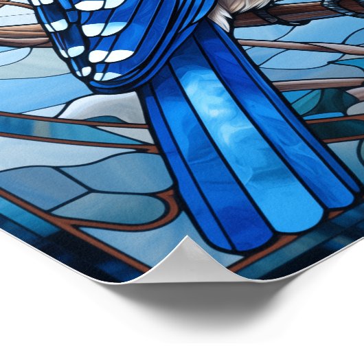 Glas in lood Blue Jay Poster (Hoek)