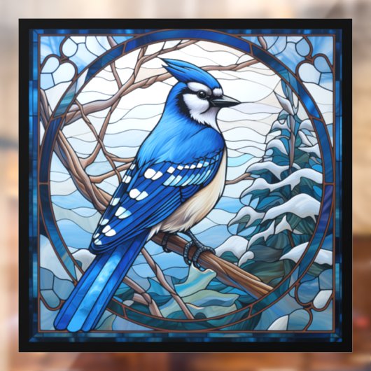 Glas in lood Blue Jay Raamsticker (Vel 2)