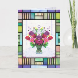 Glas in lood Boeket Kaart