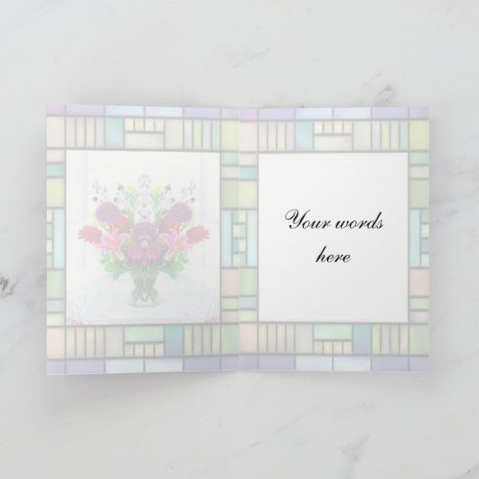 Glas in lood Boeket Kaart (Binnen)