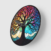 Glas in lood Boom van het Leven Ronde Klok (Hoek)