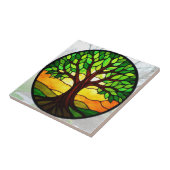 Glas in lood Boom van het Leven Tegeltje (Zijkant)