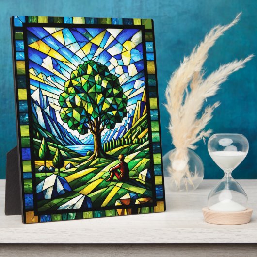 Glas-in-lood Boom van Sereniteit Fotoplaat (Zijkant)