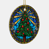 Glas-in-lood Boomkrans Keramisch Ornament (Rechts)
