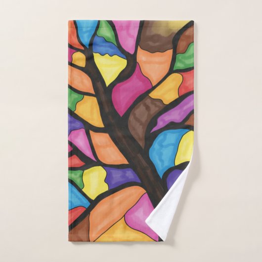 Glas-in-lood-boomkunst handdoek (Handdoek)