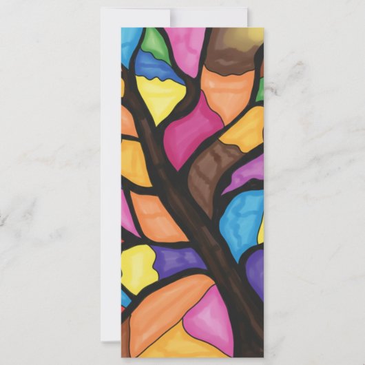 Glas-in-lood boomkunst kaart (Voorkant)