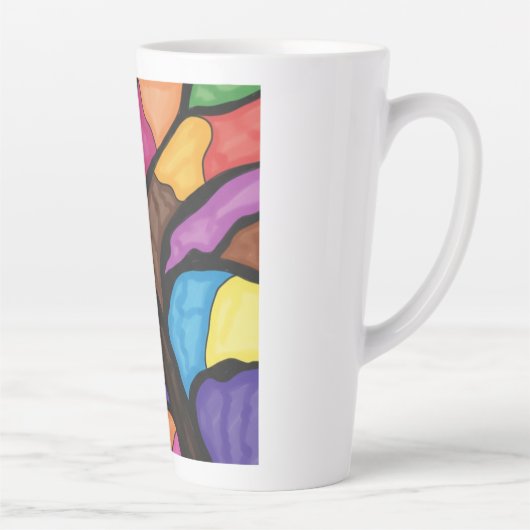Glas-in-lood-boomkunst latte mok (Rechts)