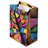 Glas-in-lood-boomkunst medium cadeauzakje (Voorkant Gekanteld)