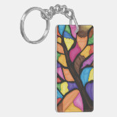 Glas-in-lood-boomkunst sleutelhanger (Voorkant Links)