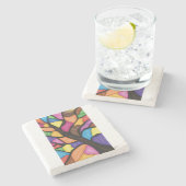 Glas-in-lood-boomkunst stenen onderzetter (Zijkant)