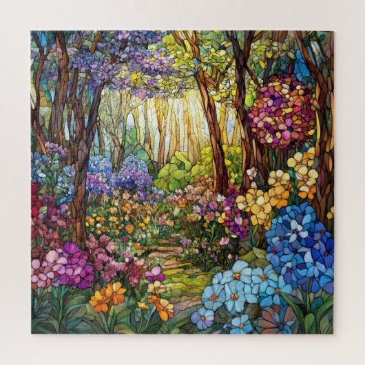 Glas-in-lood Bos Puzzel (Verticaal)