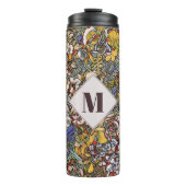Glas in lood Botanisch Floraal Monogram Thermosbeker (Voorkant)