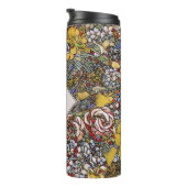 Glas in lood Botanisch Floraal Monogram Thermosbeker (Geroteerd rechts)