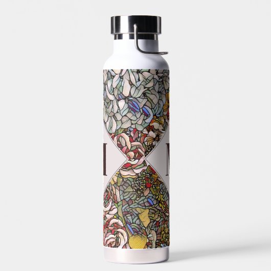 Glas in lood Botanisch Floraal Monogram Waterfles (Links)