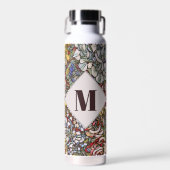 Glas in lood Botanisch Floraal Monogram Waterfles (Voorkant)