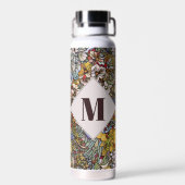Glas in lood Botanisch Floraal Monogram Waterfles (Achterkant)
