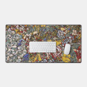 Glas in lood Botanische Bloemen Bureaumat (Keyboard & Muis)