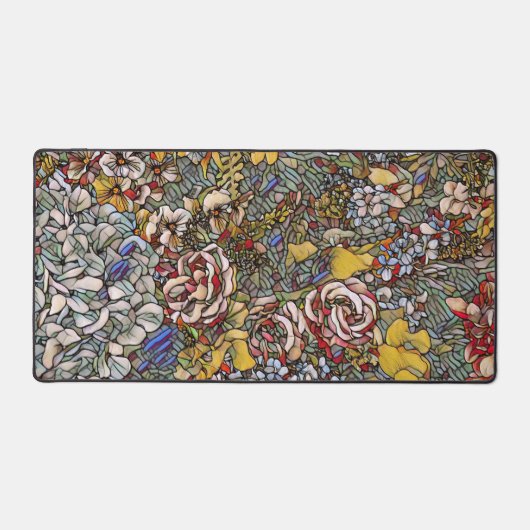 Glas in lood Botanische Bloemen Bureaumat (Voorkant)
