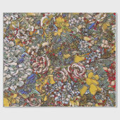 Glas in lood Botanische Bloemen Cadeaupapier (Vlak)