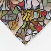 Glas in lood Botanische Bloemen Fleece Deken (Hoek)