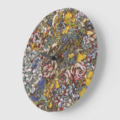 Glas in lood Botanische Bloemen Grote Klok (Hoek)