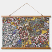 Glas in lood Botanische Bloemen Hangend Wandkleed (Voorkant)