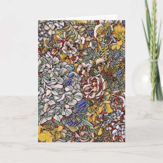 Glas in lood Botanische Bloemen Kaart (Voorkant)