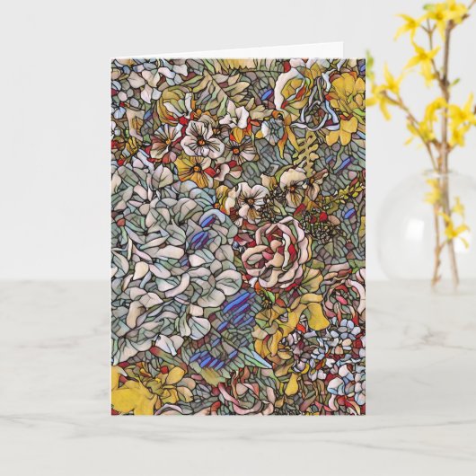 Glas in lood Botanische Bloemen Kaart (Gele Bloem)